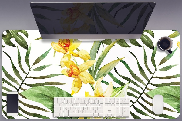 Desk pad exotic leaf