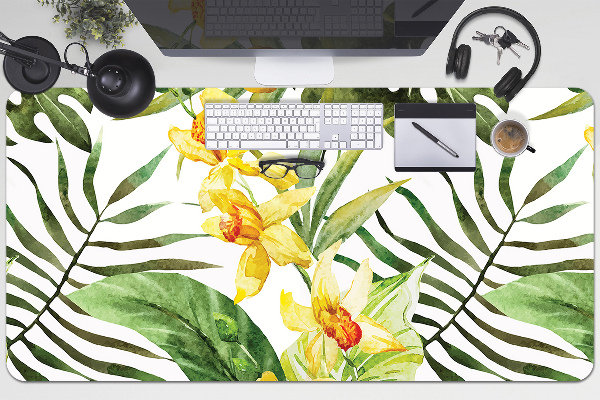Desk pad exotic leaf