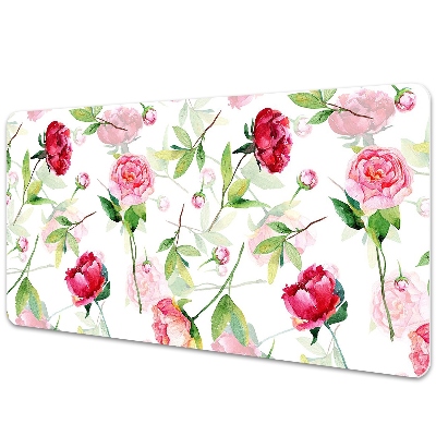 Desk pad red flowers