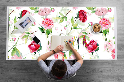 Desk pad red flowers