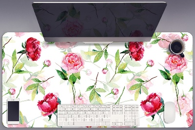 Desk pad red flowers