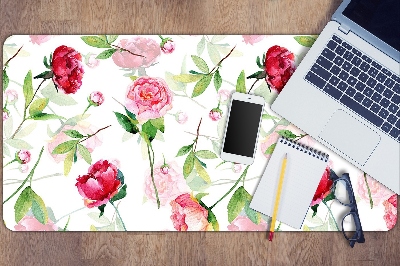 Desk pad red flowers