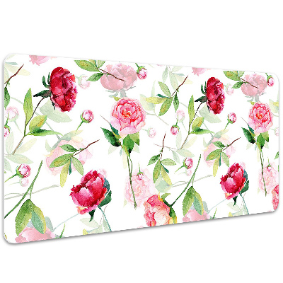 Desk pad red flowers