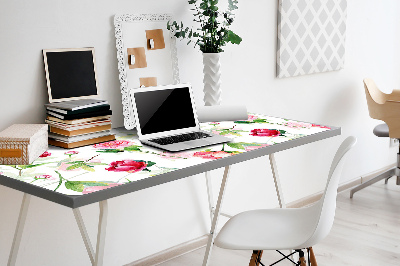 Desk pad red flowers