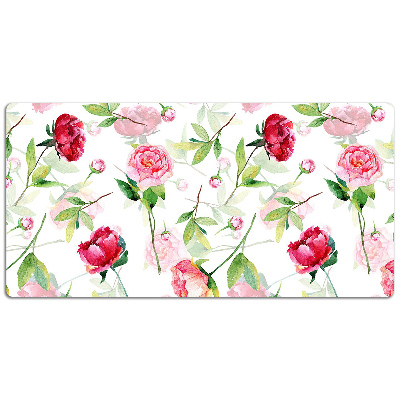 Desk pad red flowers