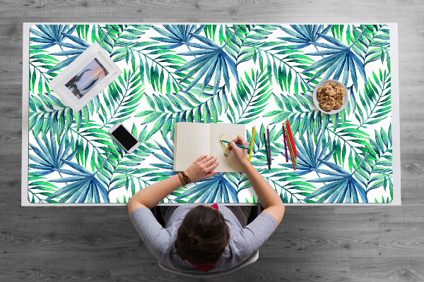 Desk pad painted leaves