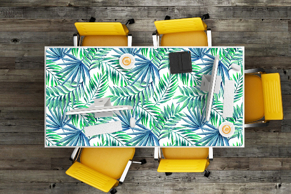 Desk pad painted leaves