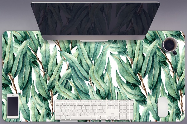 Desk pad painted leaves