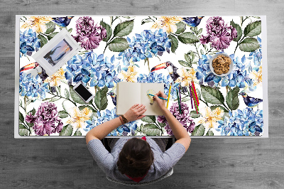 Large desk pad PVC protector retro flowers