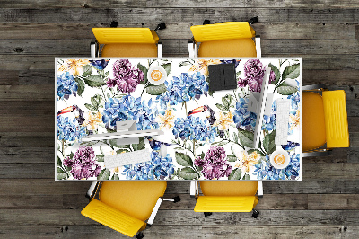 Large desk pad PVC protector retro flowers