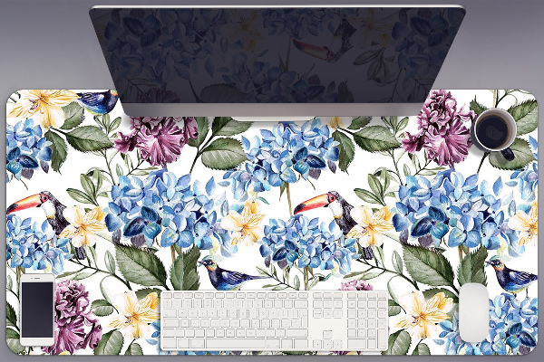 Large desk pad PVC protector retro flowers