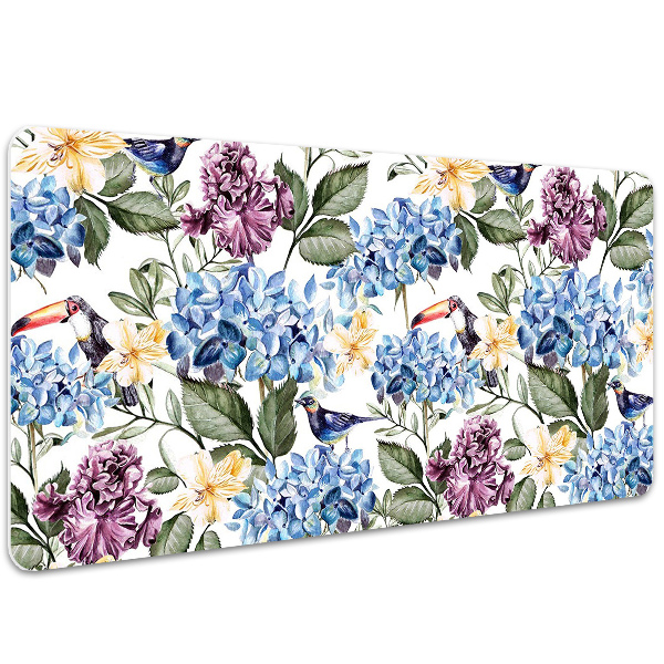 Large desk pad PVC protector retro flowers