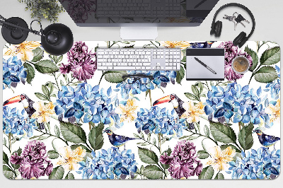 Large desk pad PVC protector retro flowers