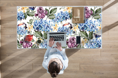 Large desk pad PVC protector retro flowers