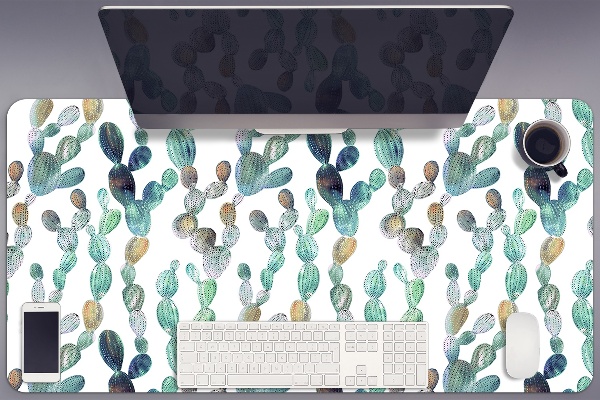 Large desk mat for children cacti