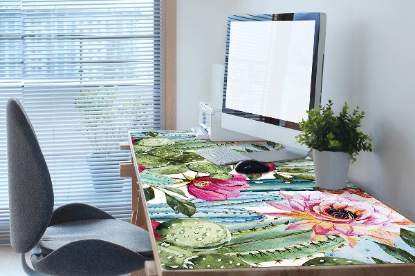 Full desk mat cactus flowers