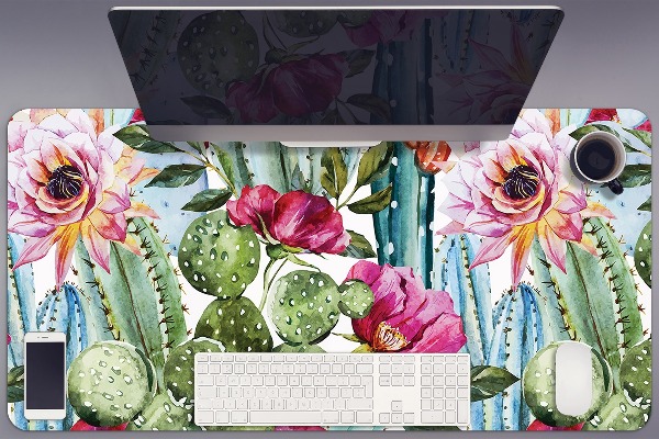 Full desk mat cactus flowers