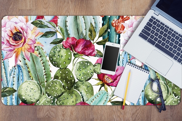 Full desk mat cactus flowers