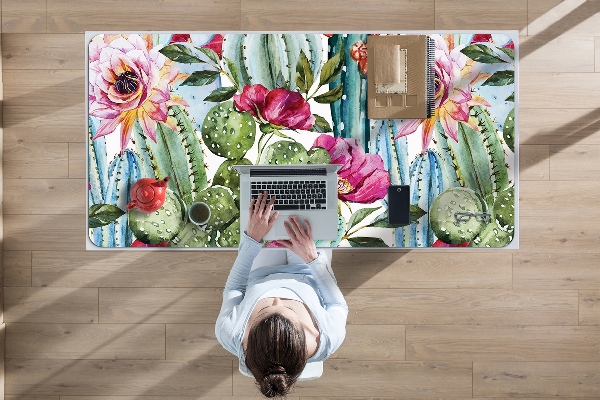 Full desk mat cactus flowers