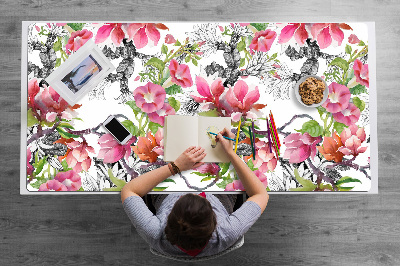 Desk pad flowers watercolors