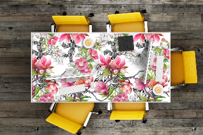 Desk pad flowers watercolors