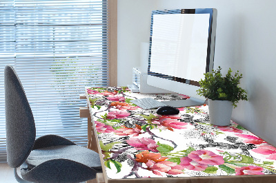 Desk pad flowers watercolors