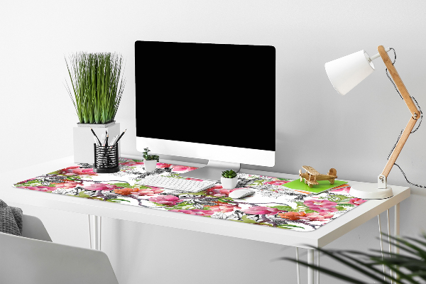Desk pad flowers watercolors