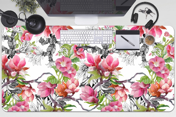Desk pad flowers watercolors
