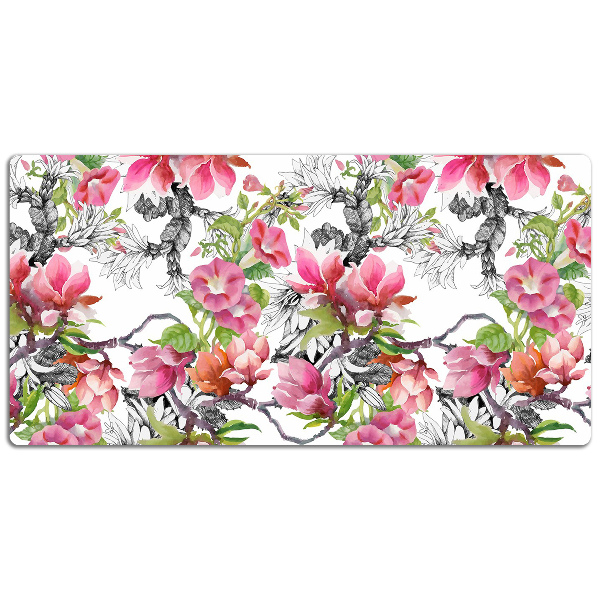 Desk pad flowers watercolors