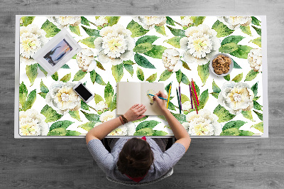 Large desk mat for children Peonies