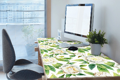 Large desk mat for children Peonies