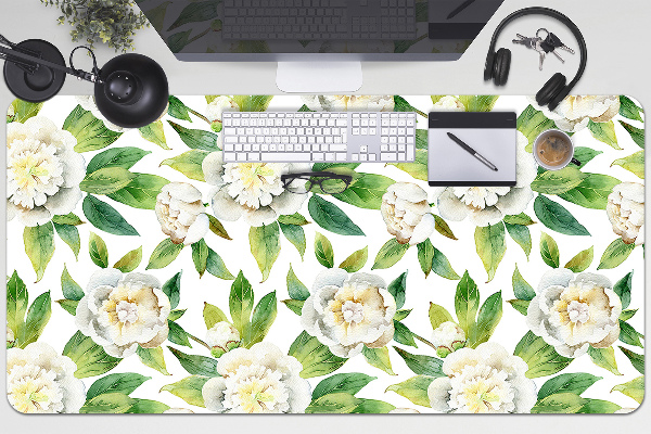 Large desk mat for children Peonies