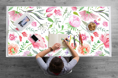 Desk pad painted flowers