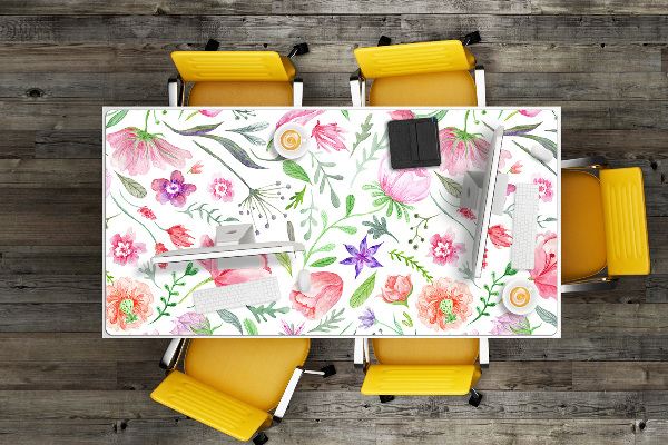 Desk pad painted flowers