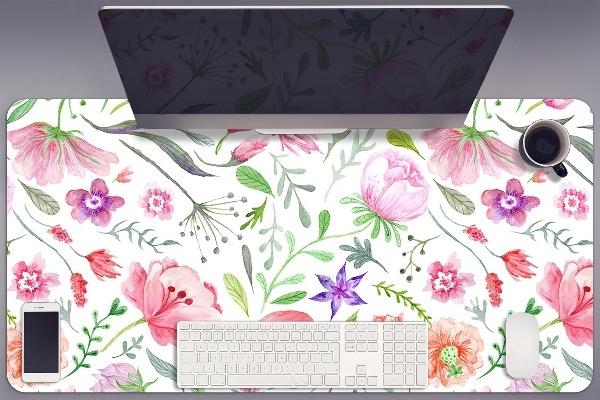 Desk pad painted flowers