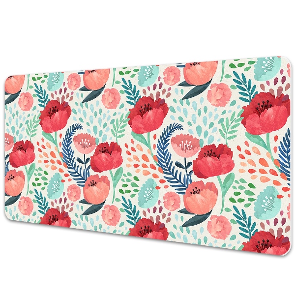 Large desk mat for children Poppy seed flower