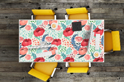 Large desk mat for children Poppy seed flower