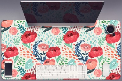 Large desk mat for children Poppy seed flower