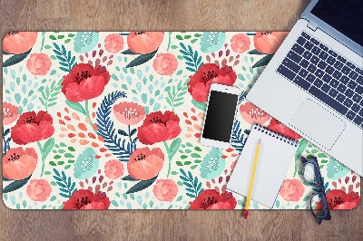 Large desk mat for children Poppy seed flower