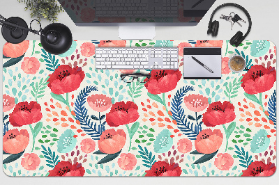 Large desk mat for children Poppy seed flower