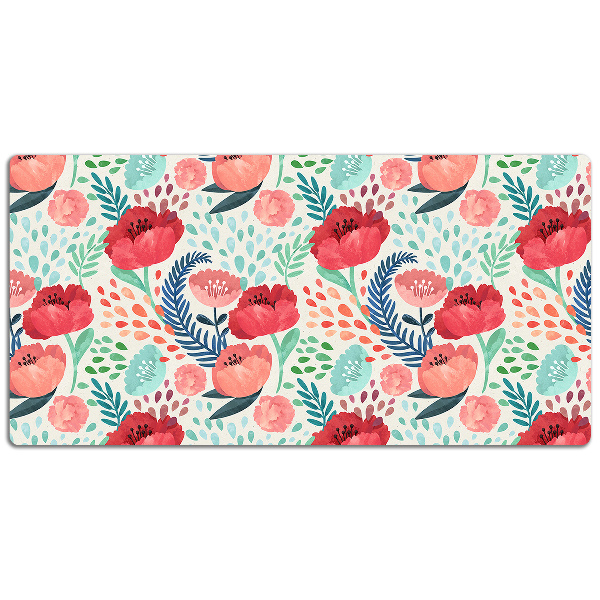 Large desk mat for children Poppy seed flower