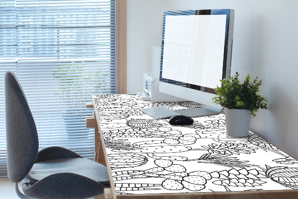 Large desk mat for children cacti