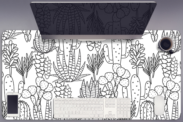 Large desk mat for children cacti