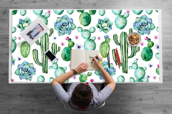 Large desk mat for children Cactus