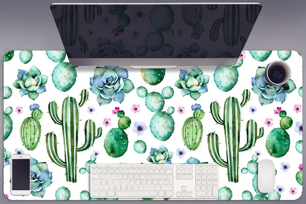 Large desk mat for children Cactus