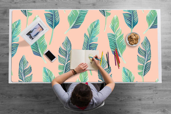 Full desk pad peach leaves