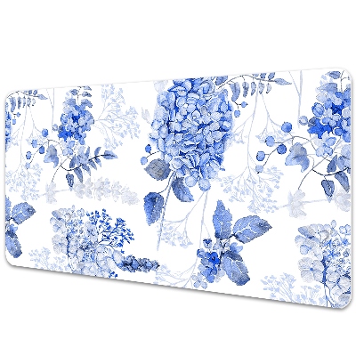 Desk mat blue hydrangea