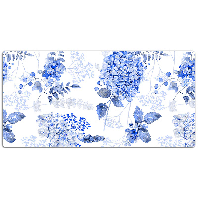 Desk mat blue hydrangea