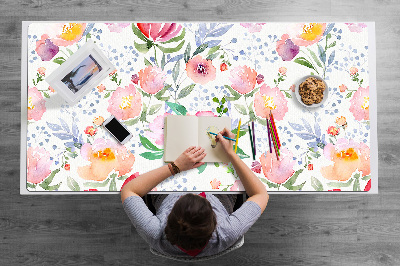 Full desk mat flowers pastels