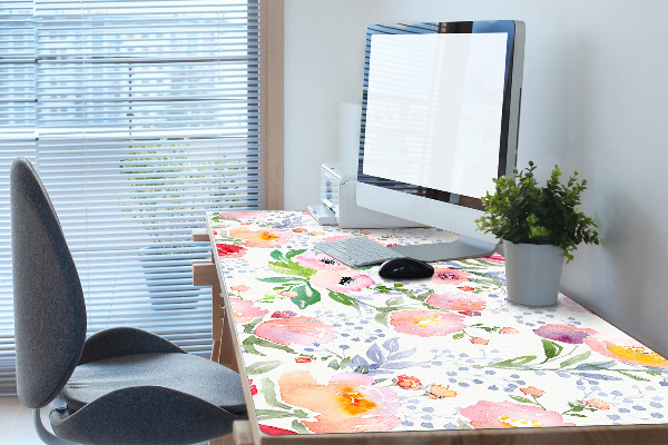 Full desk mat flowers pastels